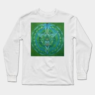 Heart chakra angel free-hand mandala Long Sleeve T-Shirt